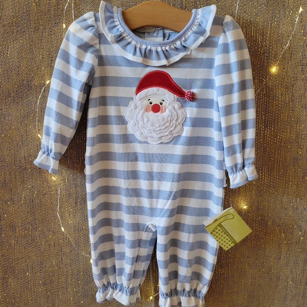 Vintage Zuccini Stripe Knit Santa Bubble 3 months